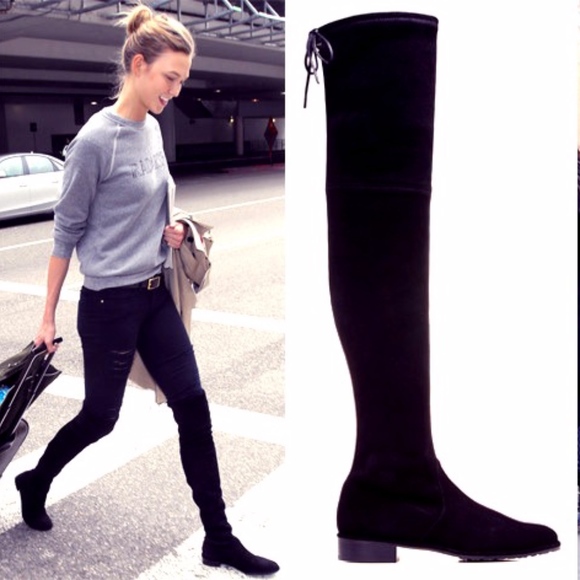 stuart weitzman lowland black suede